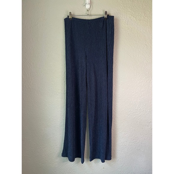Tahari Women's Medium Blue Wide Leg Pleated Lounge Pants - Picture 1 of 5